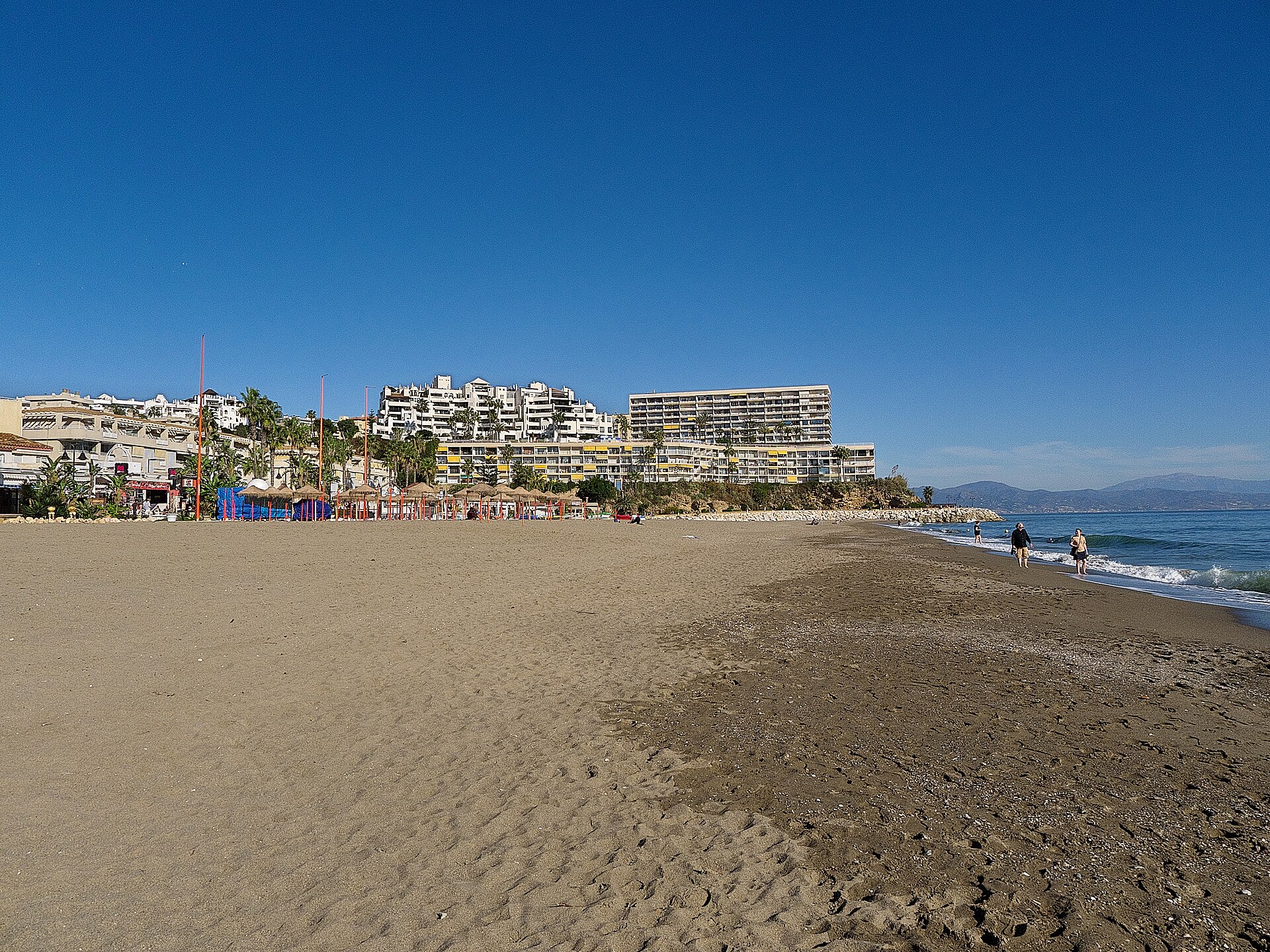 La Carihuela Beach and promenade in Torremolinos