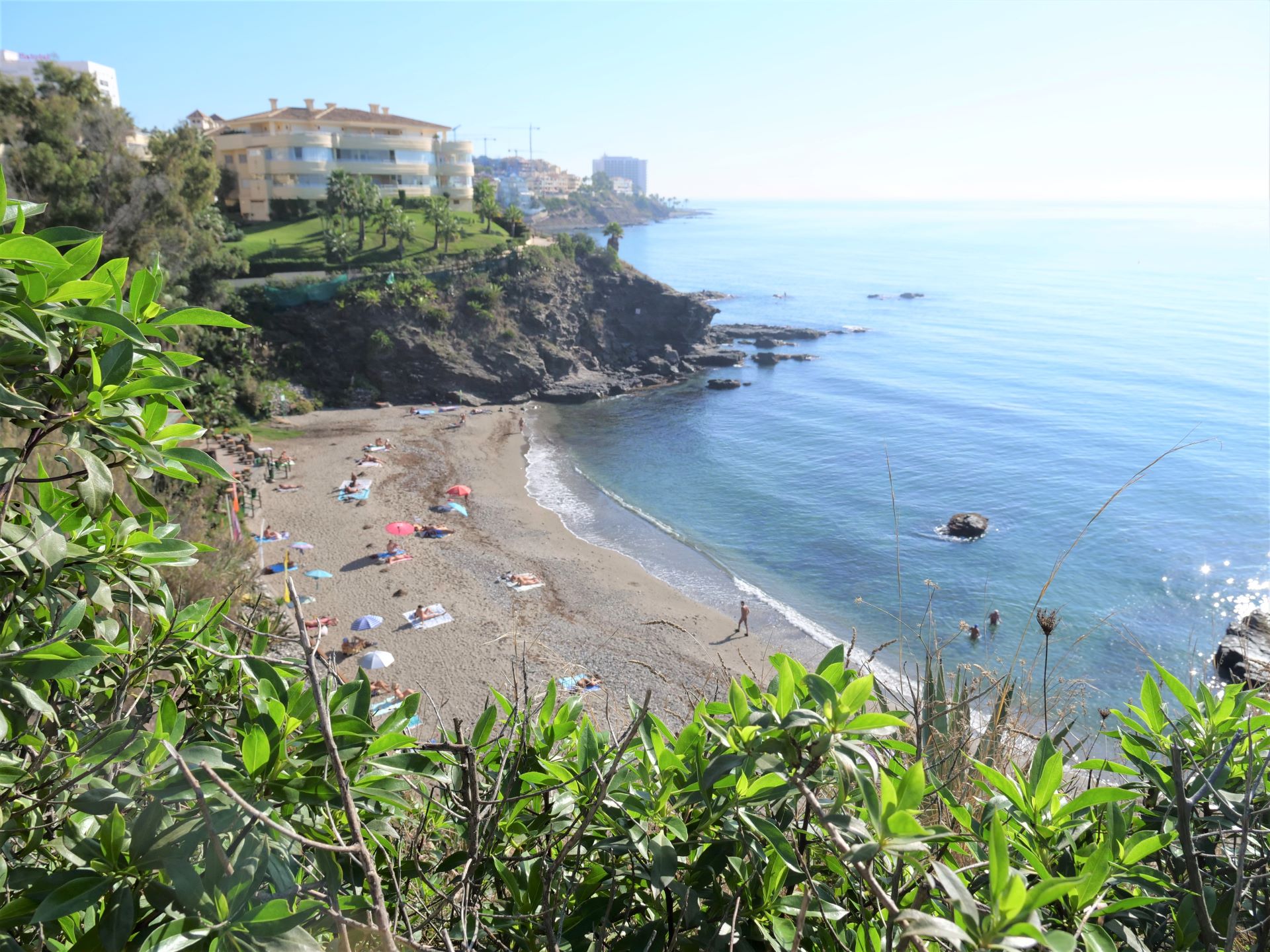 Benalnatura naturist cove on Benalmádena's rocky coastline